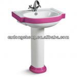 Fashion new design colored basin with pedestal C3026P-1