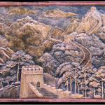 Fiberglass relief - Moutain and forest relief wall sculpture S2122