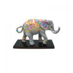 Hand Carved flower Fingerhut Elephant Statue cc00479