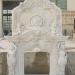 High quality hand carved carrara marble fireplace KM FIREPLACE 005