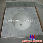 Made In China Bianco Carrara Marble Vanity Top With Bathroom Sink vanity top-wfcm