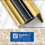 metal material L shape aluminum ceiling moulding L shaped golden insert carving black