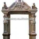natural travertine marble stone arch door AW-15