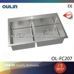 NEW HANDMADE stainless steel kitchen sink for USA OL-FC207 OL-FC207