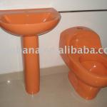 Orange color toilet bathroom suite A1003-T &amp; B2016 A1003-T &amp; B2016