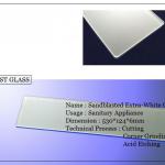 Rectangle Acid-Etched Extra-White Glass Shelf