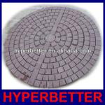 Red porphyry paving stone in round style