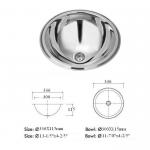stainless steel single round topmounted bathroom sink M14