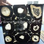 T1112002 Natural black agate stone slabs tiles T112002