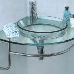 wall mounted Bathroom tempered grass corner cabinet BC15