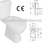 White Ceramic Economic Two Piece Toilet Bowl HTT-05C