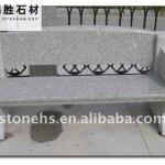 White Granite Garden Bench with back HS bench